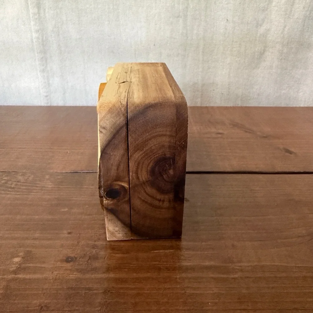 RARE Carver Dan's Hand Carved Harley Davidson Motorcycle Puzzle Trinket Box